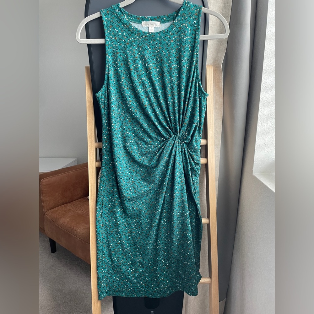 Green Floral Sleeveless Dress